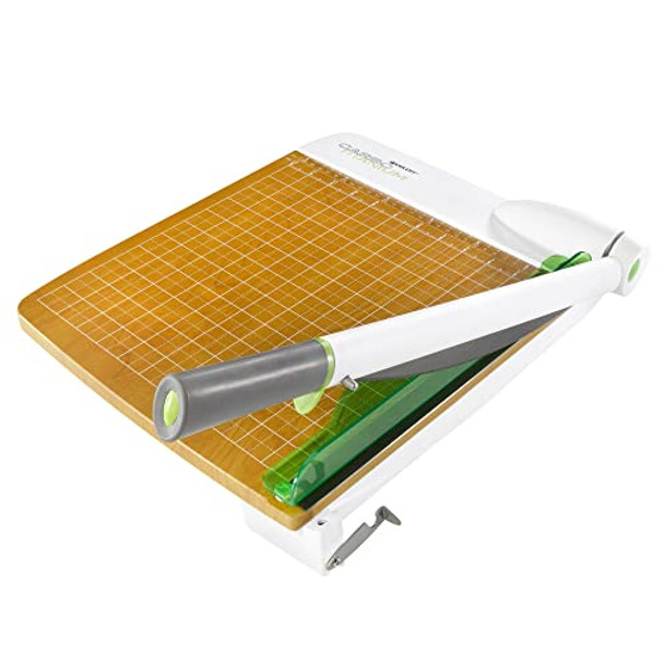 WESTCOTT 12" CARBOTITANIUM WOOD BASE GUILLOTINE PAPER CUTTER - GREEN/WHITE WESTCOTT 12" CARBOTITANIUM WOOD BASE GUILLOTINE PAPER CUTTER - GREEN/WHITE