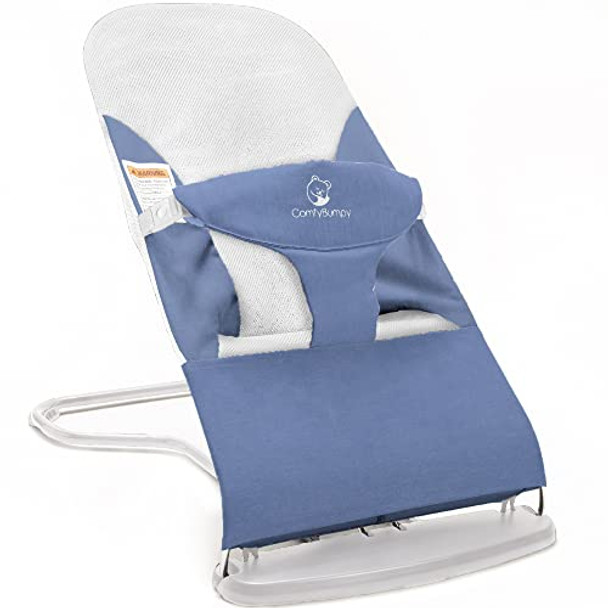 ComfyBumpy Bouncer Seat - Safe, Portable Bouncy Seat for Newborn Babies - Blue ComfyBumpy Bouncer Seat - Safe, Portable Bouncy Seat for Newborn Babies - Blue