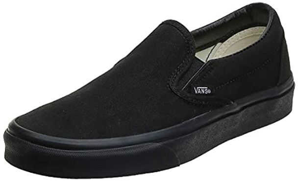 VANS UNISEX CLASSIC SLIP-ON - SIZE: MEN 8.5 WOMEN 10 - BLACK/BLACK VANS UNISEX CLASSIC SLIP-ON - SIZE: MEN 8.5 WOMEN 10 - BLACK/BLACK