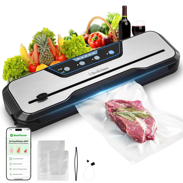 Beelicious Vacuum Sealer Machine with Starter Kit and 2-Year Warranty -SS