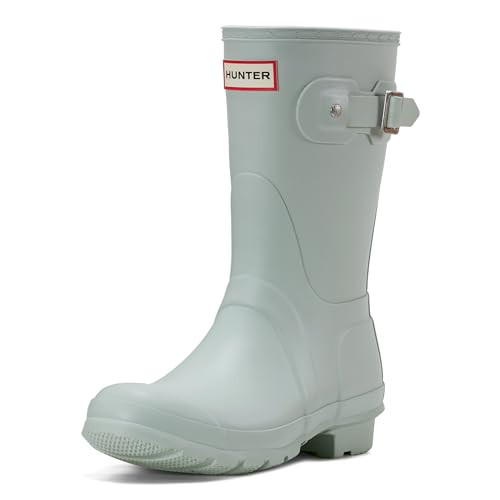 HUNTER SHORT RAIN BOOTS - WOMEN SIZE 7 (AU/UK W5) - LIGHT GREEN New