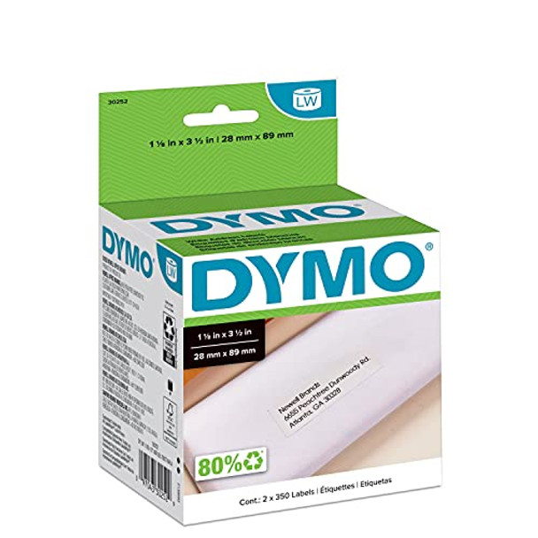 DYMO AUTHENTIC LW WHITE MAILING ADDRESS LABELS LABELS 2ROLLS OF 350 (700 TOTAL) New DYMO AUTHENTIC LW WHITE MAILING ADDRESS LABELS LABELS 2ROLLS OF 350 (700 TOTAL) New