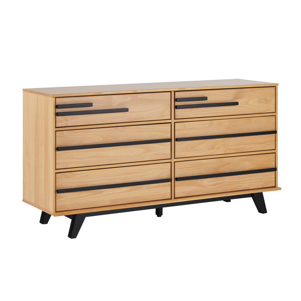 WALKER EDISON MALHIA CONTEMPORARY MINIMALIST SOLID WOOD DRESSER - NATURAL PINE