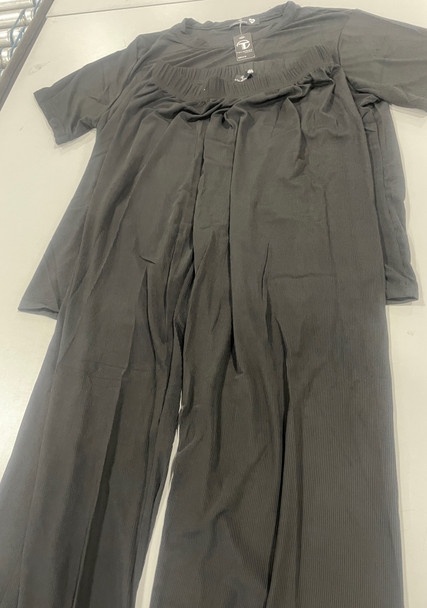 TALMONT WOMEN'S PAJAMA SET SHORT SLEEVE 2 PIECE LOUNGE SET, SIZE: S-M - BLACK New