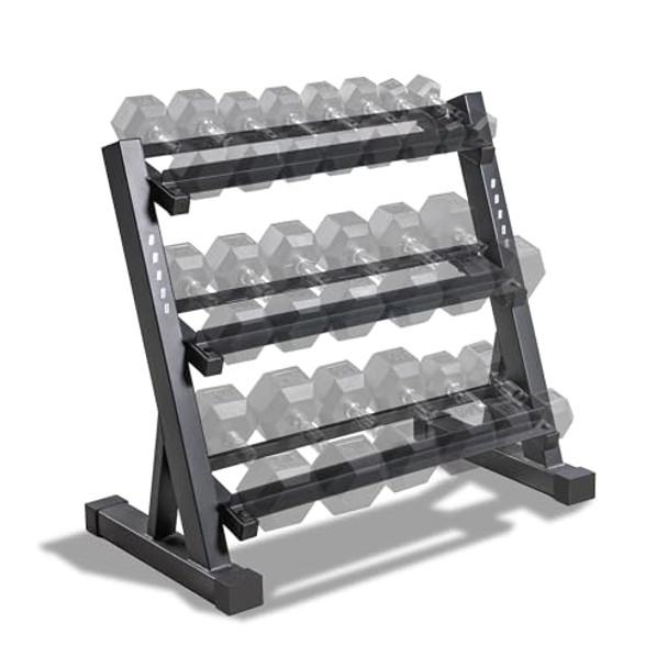 MARCY DELUXE THREE TIER METAL HOME WORKOUT WEIGHT RACK, DBR-86 - BLACK MARCY DELUXE THREE TIER METAL HOME WORKOUT WEIGHT RACK, DBR-86 - BLACK