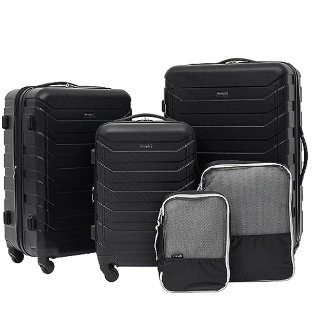 Wrangler 5 Piece Luggage & Travel Accessories Set, Black New Wrangler 5 Piece Luggage & Travel Accessories Set, Black New
