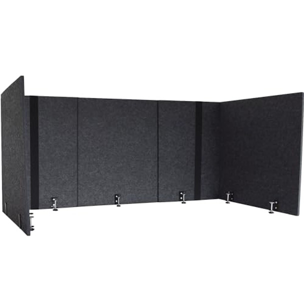 LUMEAH ADJUSTABLE DESK SCREEN WITH RETURNS POLYESTER ASH LUAD48301A New LUMEAH ADJUSTABLE DESK SCREEN WITH RETURNS POLYESTER ASH LUAD48301A New