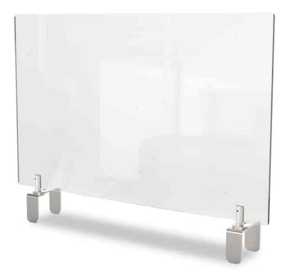 GHENT CLEAR PARTITION EXTENDER WITH ATTACHED CLAMP 29 X 3.88 X 30 THERMOPLASTIC New GHENT CLEAR PARTITION EXTENDER WITH ATTACHED CLAMP 29 X 3.88 X 30 THERMOPLASTIC New
