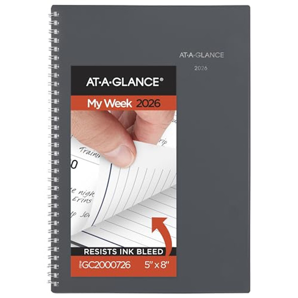 AT-A-GLANCE 2026 Planner, Weekly & Monthly, 5" x 8", Small, DayMinder, Gray New AT-A-GLANCE 2026 Planner, Weekly & Monthly, 5" x 8", Small, DayMinder, Gray New