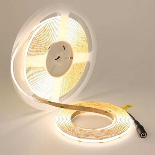 TOPAI 24V COB LED Strips Lights Natural White 32.8ft/10M Super Bright 4000K