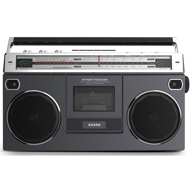 ION Street Rocker Portable 80's Retro-Style Stereo Boombox with High Bass