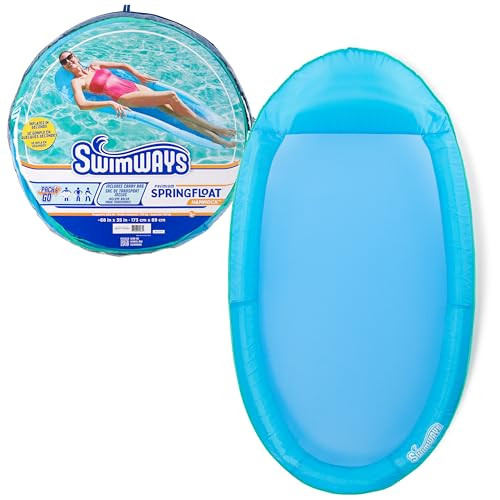 SWIMWAYS SPRING FLOAT PREMIUN BLUE LOUNGE CHAIR - BLUE New