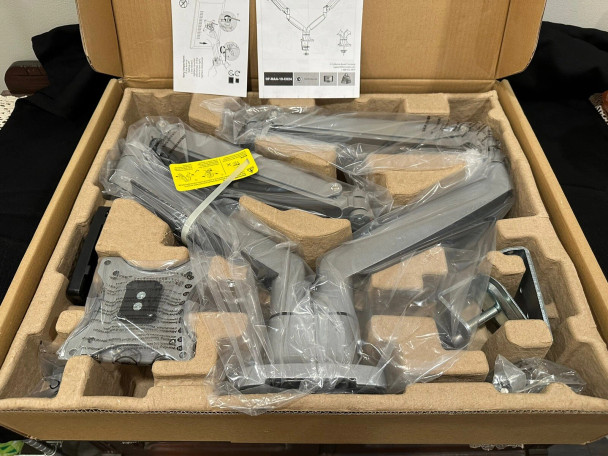 TECHORBITS UNIVERSAL DUAL MONITOR DESK MOUNT 13-32” MONITORS TECHORBITS - SILVER