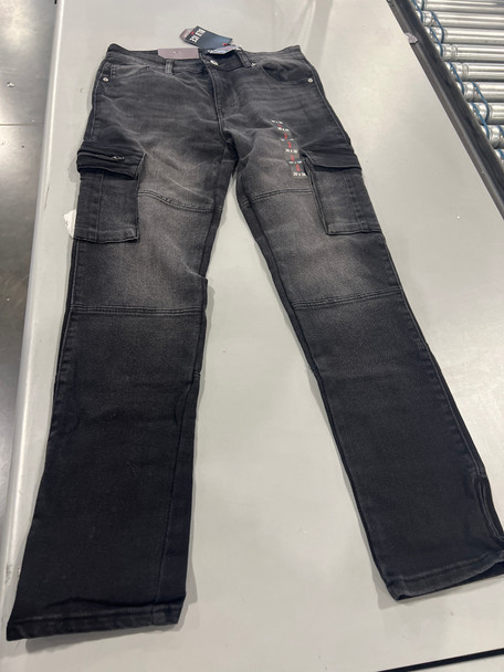 BLU ICE 4 WAY STRETCH FLEX JEANS SLIM FIT - SIZE: MEN 30/30 - JET BLACK WASH New