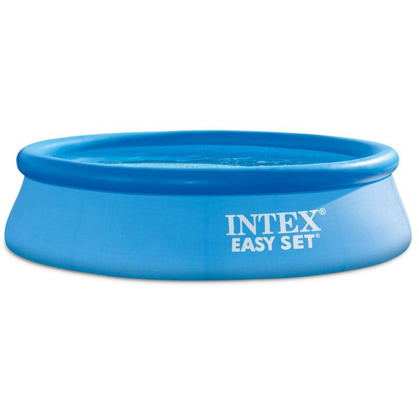 INTEX 10' X 30" EASY SET ROUND INFLATABLE ABOVE GROUND POOL, FILTER PUMP - BLUE