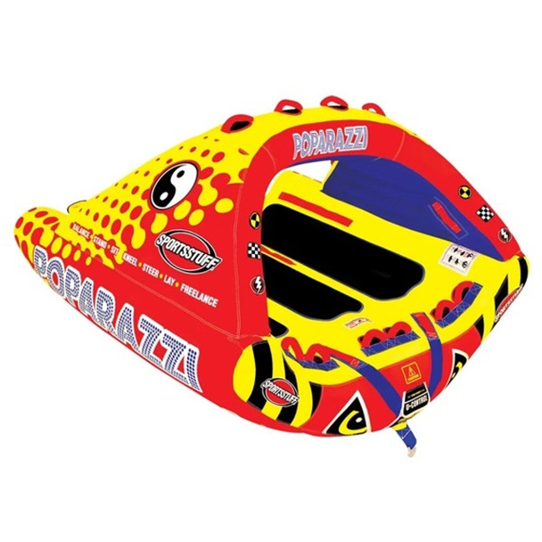 AIRHEAD SPORTSSTUFF POPARAZZI 3 RIDER TOWABLE TUBE - RED/YELLOW