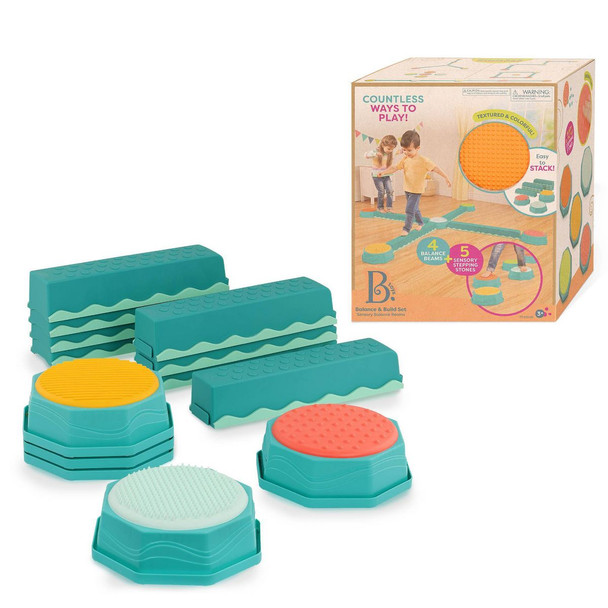 B. TOYS SENSORY BALANCE BEAMS FOR ACTIVE PLAY BALANCE AND BUILD SET - MULTI