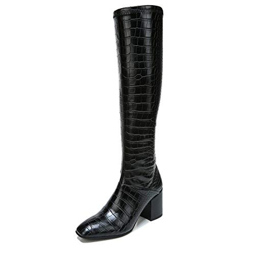 FRANCO SARTO WOMENS TRIBUTE KNEE HIGH HEELED BOOT SIZE 8.5 BLACK WIDE CALF New