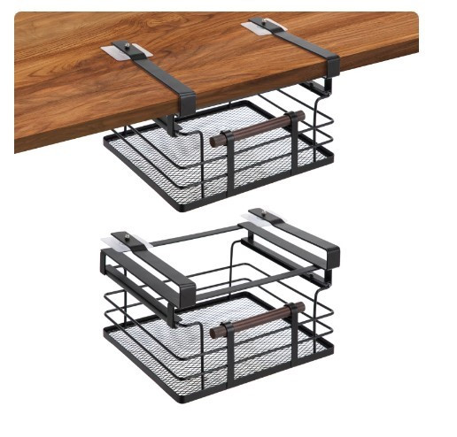 HOME ZONE 11"W STEEL MESH BASKET UNDER SHELF CABINET PULL-OUT - BLACK