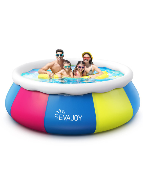 EVAJOY 10FT X 30IN ABOVE GROUND SWIMMING POOL EASY SET Inflatable RING MULTI