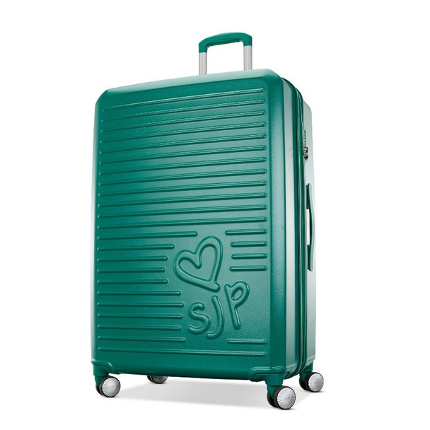 SARAH JESSICA PARKER SIGNATURE HARDSIDE LARGE CHECKED SUITCASE - EMERALD