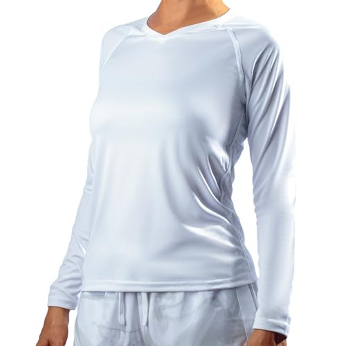 KANU SURF WOMEN UPF 50+ LONG SLEEVE ACTIVE SWIM TEE & WORKOUT TOP WHITE M New