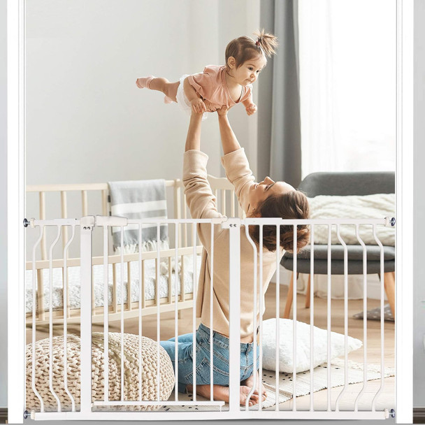 BALANCEFROM EASY WALK-THRU SAFETY GATE FOR DOORWAYS AND STAIRWAYS SIZES - WHITE