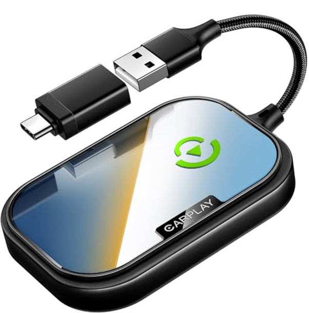 Wireless CarPlay Adapter for Apple iPhone, Converts Factory Wired CarPlay New