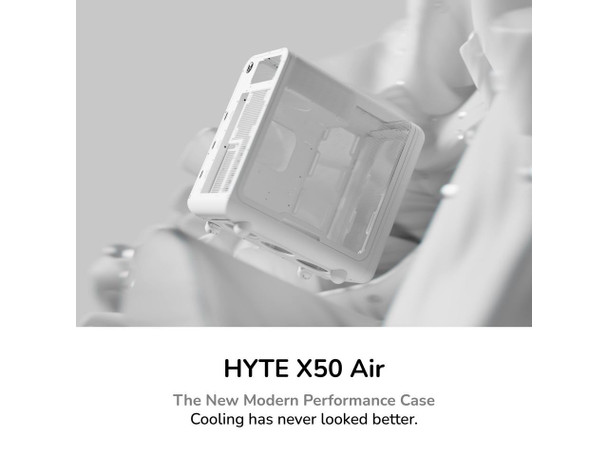 HYTE X50 Air Modern Performance ATX Mid-Tower PC Gaming Case - Snow White