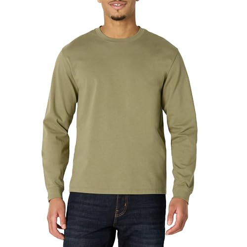 AMAZON ESSENTIALS MENS HEAVYWEIGHT RELAXED SLEEVE TEE BODN5Y LIGHT OLIVE XL New