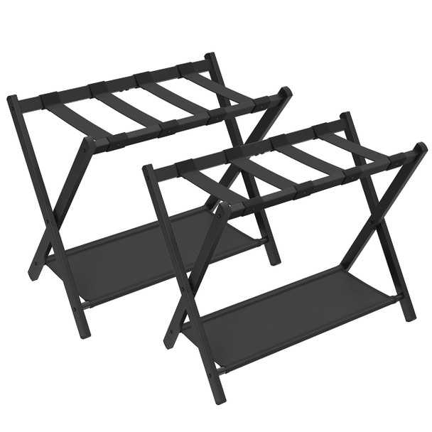 SONGMICS LUGGAGE RACKS FOR GUEST ROOM SET OF 2 SUITCASE STAND URLR003B02 - BLACK