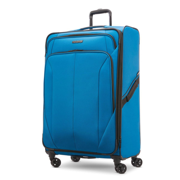 AMERICAN TOURISTER PHENOM SOFTSIDE LARGE CHECKED SPINNER SUITCASE - BLUE