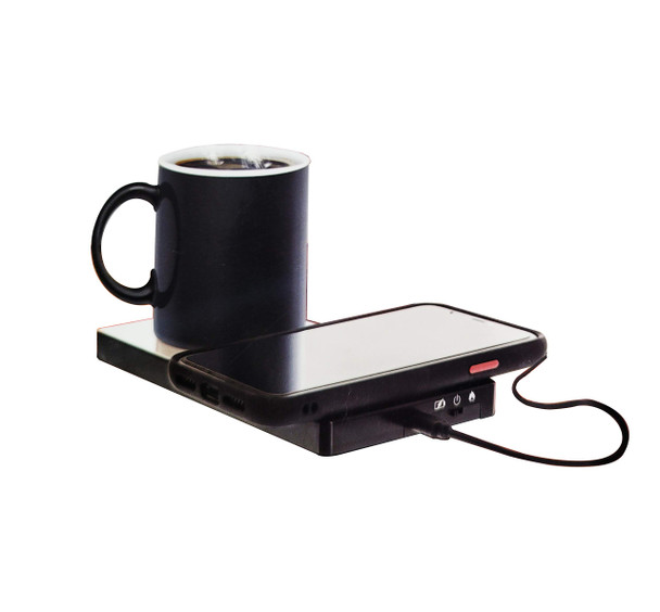 ADURO TECH THEORY 2 IN 1 BLACK MUG WARMER & WIRELESS PHONE CHARGER - BLACK