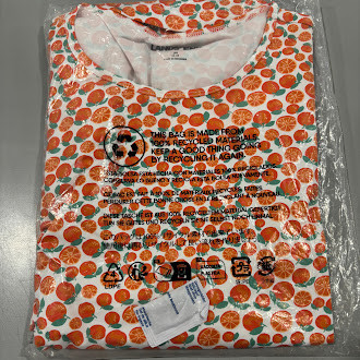 LANDS' END WOMEN'S LONG SLEEVE 50 RASH GUARD - SIZE: M - WHITE TANGERINE CITRUS New