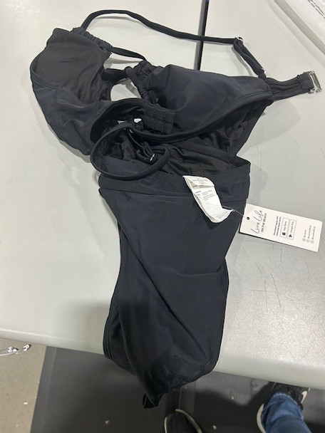 LIVE LIFE ON THE BEACH BLACK MEDIUM ONE PIECE WOMANS SWIMSUIT - SIZE: M - BLACK