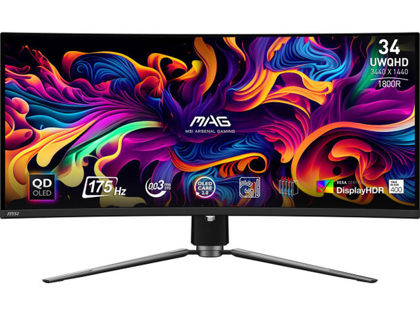 MSI 34" 175 Hz QD-OLED UWQHD Gaming Monitor FreeSync Premium Pro (AMD Adaptive