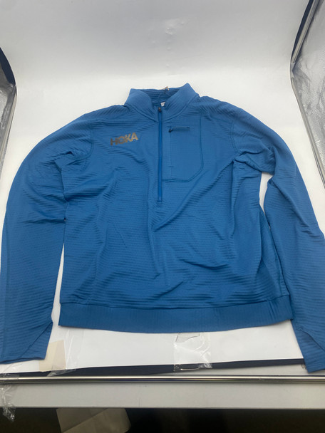 HOKA ONE ONE TERRY KNIT FABRICFRONT ZIP VENTING THERMAL SIZE: M - BLUE New