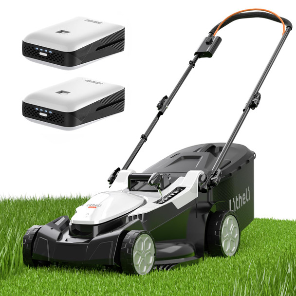 LITHELI CORDLESS LAWN MOWER 2*20V ELECTRIC LAWN MOWERS 16" BLACK & WHITE
