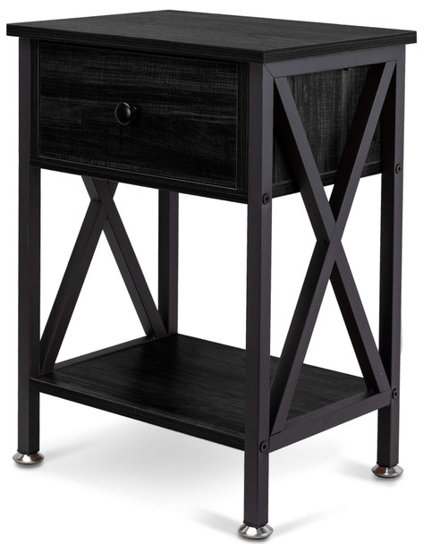 GOOD & GRACIOUS Multi-Function Nightstands, Small Narrow End Table with Drawer