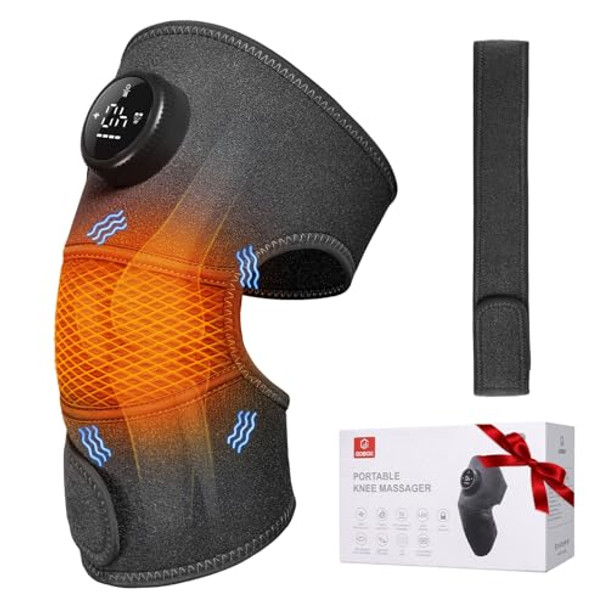 8 Modes & 20 Intensities Cordless Heated Knee Massager,knee brace for Arthritis