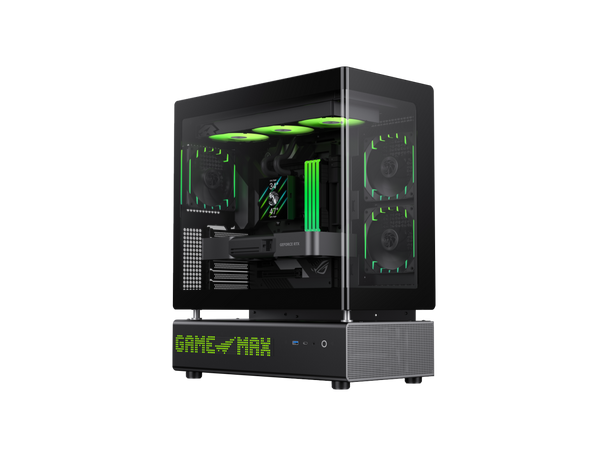 GAMEMAX GAMEMAX N90 Modular Dual-Chamber PC Case N90 BG Black 270° Panoramic