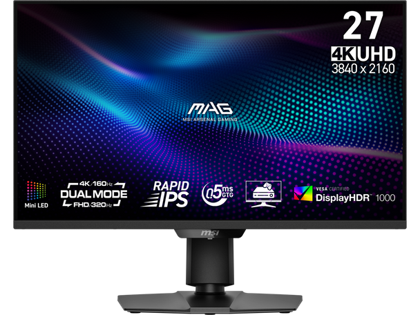 MSI 27" UHD DUAL MODE 4K 160Hz FHD 320Hz FreeSync Premium & G-SYNC Compatible