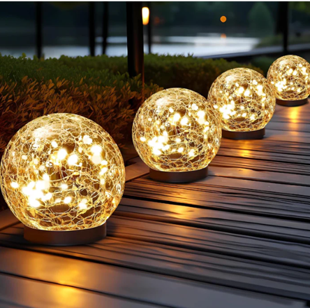 HAKOL SOLAR GLOBE LIGHTS OUTDOOR WATERPROOF - 4 PACK - WARM YELLOW