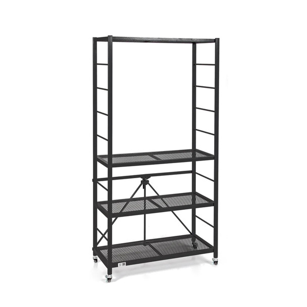 ORIGAMI R2 SERIES FOLDING STEEL STORAGE RACK WITH ADJUSTABLE SHELVES - BLACK