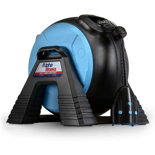 ALPHAWORKS 12A 65FT SMART CORD REEL GUR052 - BLUE/BLACK New