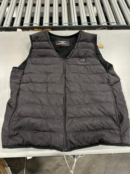 VENUSTAS HEATED PUFFER VEST, EXTRA 6000MAH BATTERY PACK - SIZE: WOMEN XL - BLACK