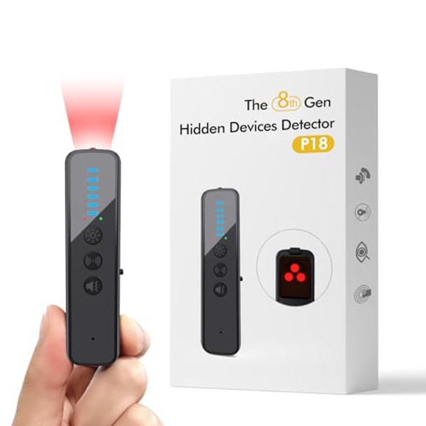 ABYLIEE UPGRADED HIDDEN CAMERA DETECTOR - AI-POWERED ANTI-SPY DEVICE - BLACK