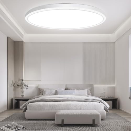 Brightever 15" LED Flush Mount Ceiling Lights 30W 4000LM 5000K Daylight - White