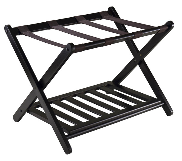 WINSOME REESE LUGGAGE RACK, STORAGE SHELF, NO ASSEMBLY - ESPRESSO