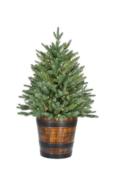 SYLVANIA LED BATTERY OPERATED 36" POTTED MINI PRE LIT TREE - WARM WHITE